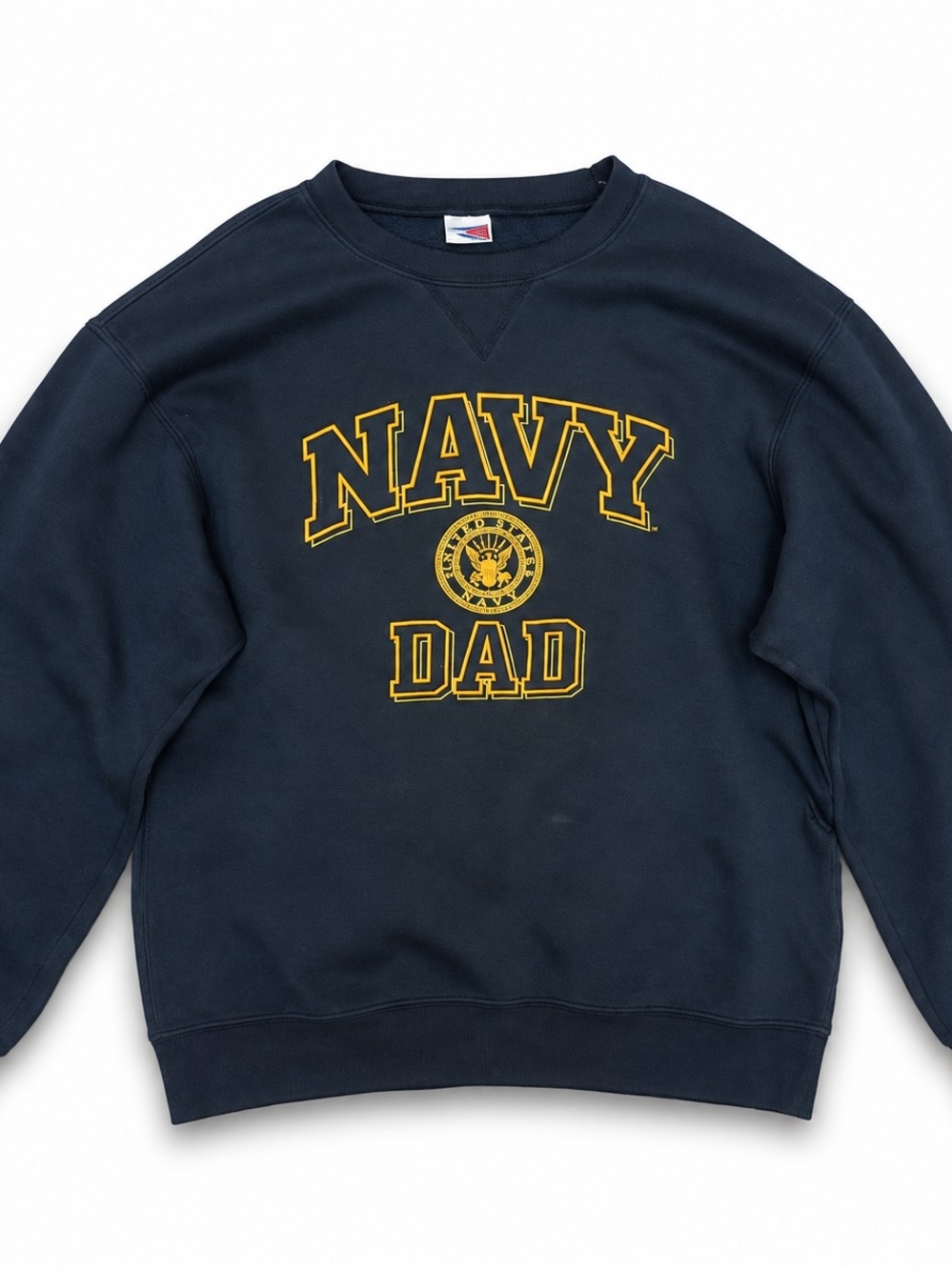 90s Navy DAD Crewneck Sweatshirt  - Mens Size, Large.